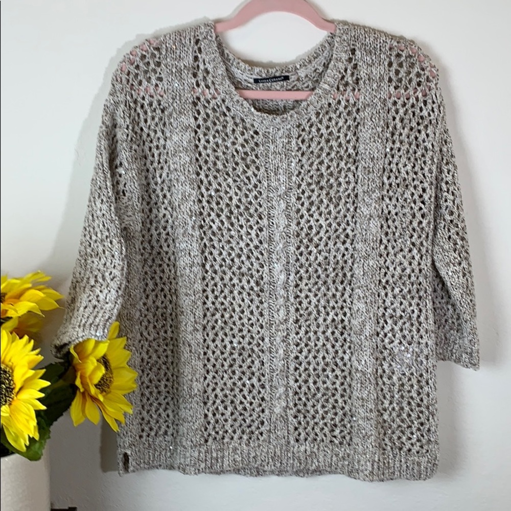 Luisa Cerano Crochet Pullover Sweater